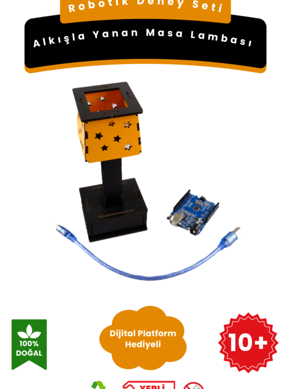 Alkışla Yanan Masa Lambası - Robotik Arduniolu Kendin Yap DIY Stem Bilim Seti
