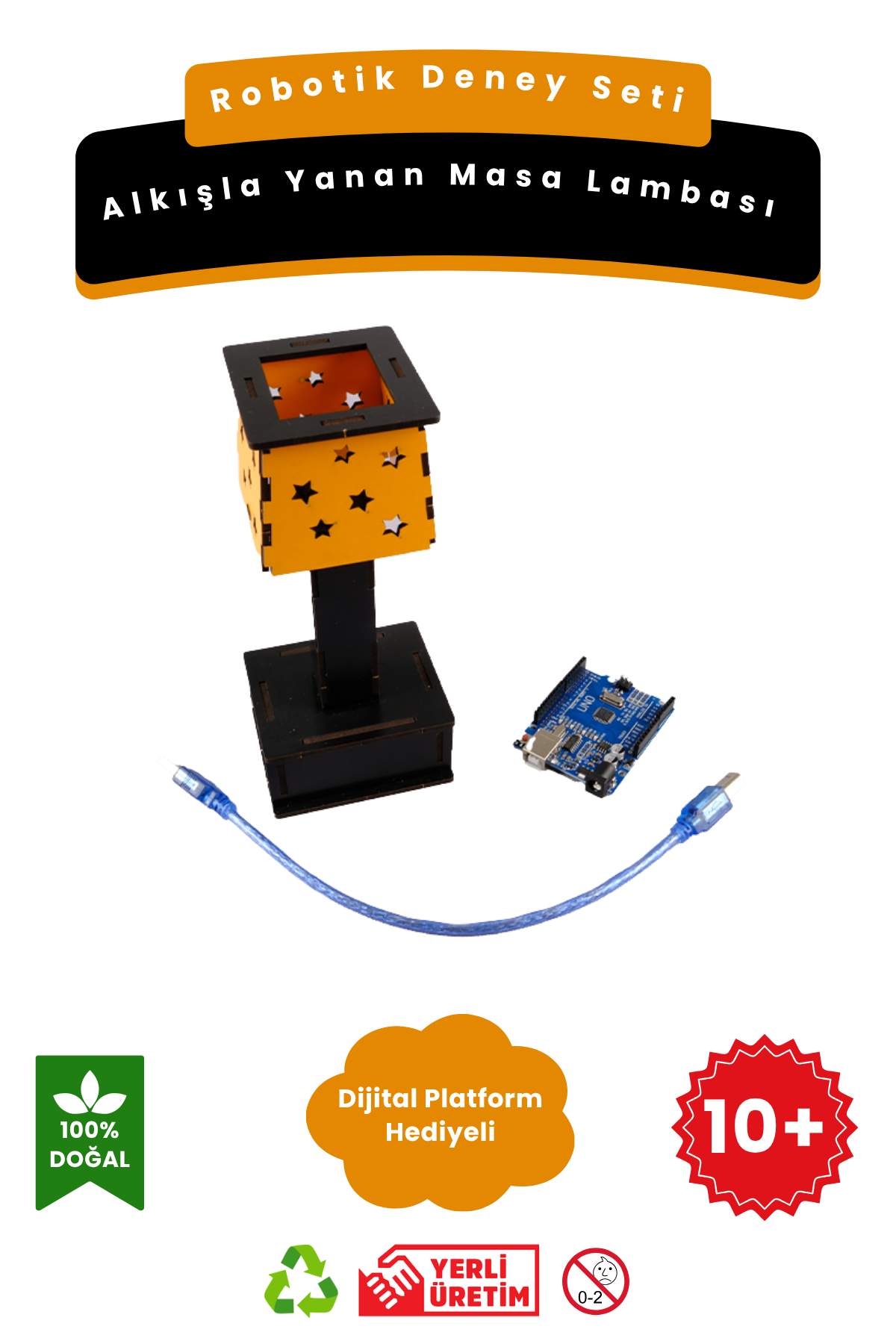 4 Alkışla Yanan Masa Lambası - Robotik Arduniolu Kendin Yap DIY Stem Bilim Seti - Görsel 1