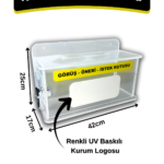Görüş–Öneri–İstek Kutusu Şeffaf Pleksi Kilitli (• Duvar Tipi • UV Baskılı Logolu • 42×17×25 cm)