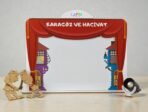 Ahşap Hacivat & Karagöz Sahnesi Işıklı 80x60 cm
