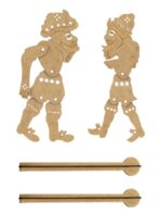 Ahşap Hacivat & Karagöz Sahnesi Işıklı 80x60 cm - Görsel 2