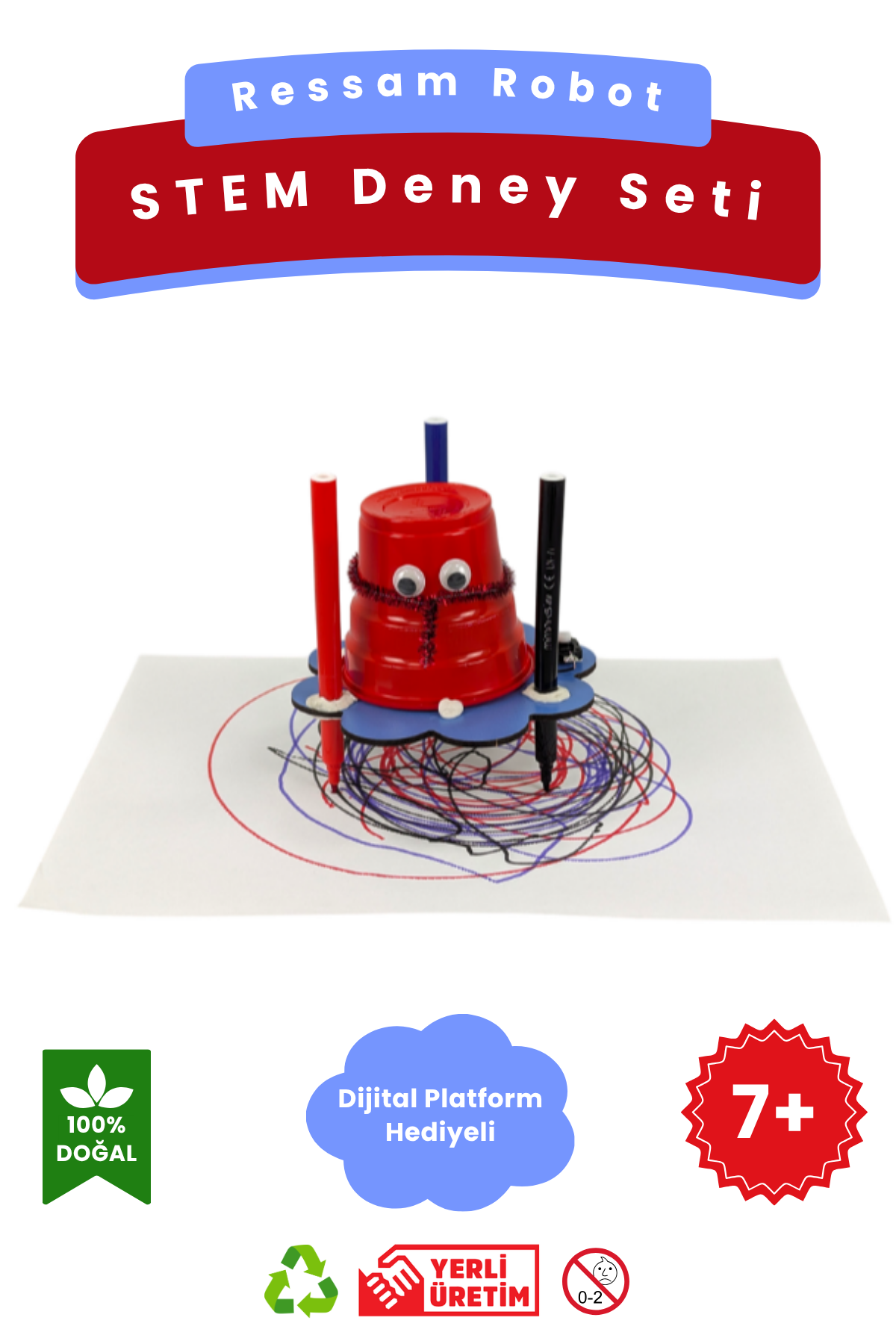 39 Ressam Robot - Kendin Yap Stem Bilim ve Deney Seti – DIY Montessori Eğitim – Maker Set - Görsel 1