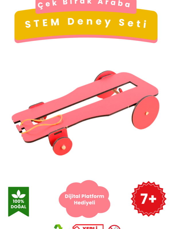 Çek Bırak Araba - Kendin Yap Stem Bilim ve Deney Seti - DIY Montessori Eğitim - Maker Set