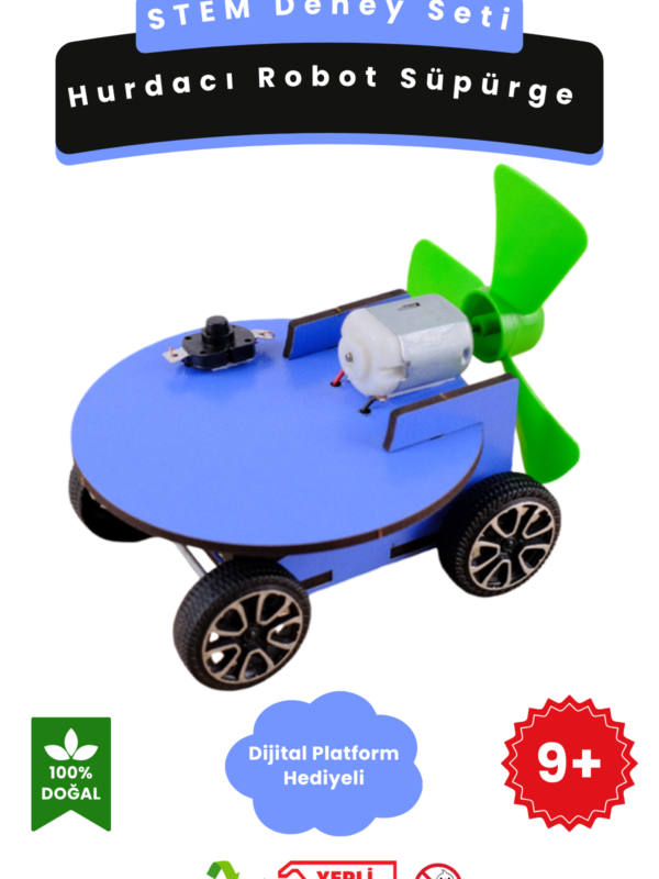 Hurdacı Robot Süpürge - Kendin Yap Stem Bilim ve Deney Seti - DIY Montessori Eğitim - Maker Set