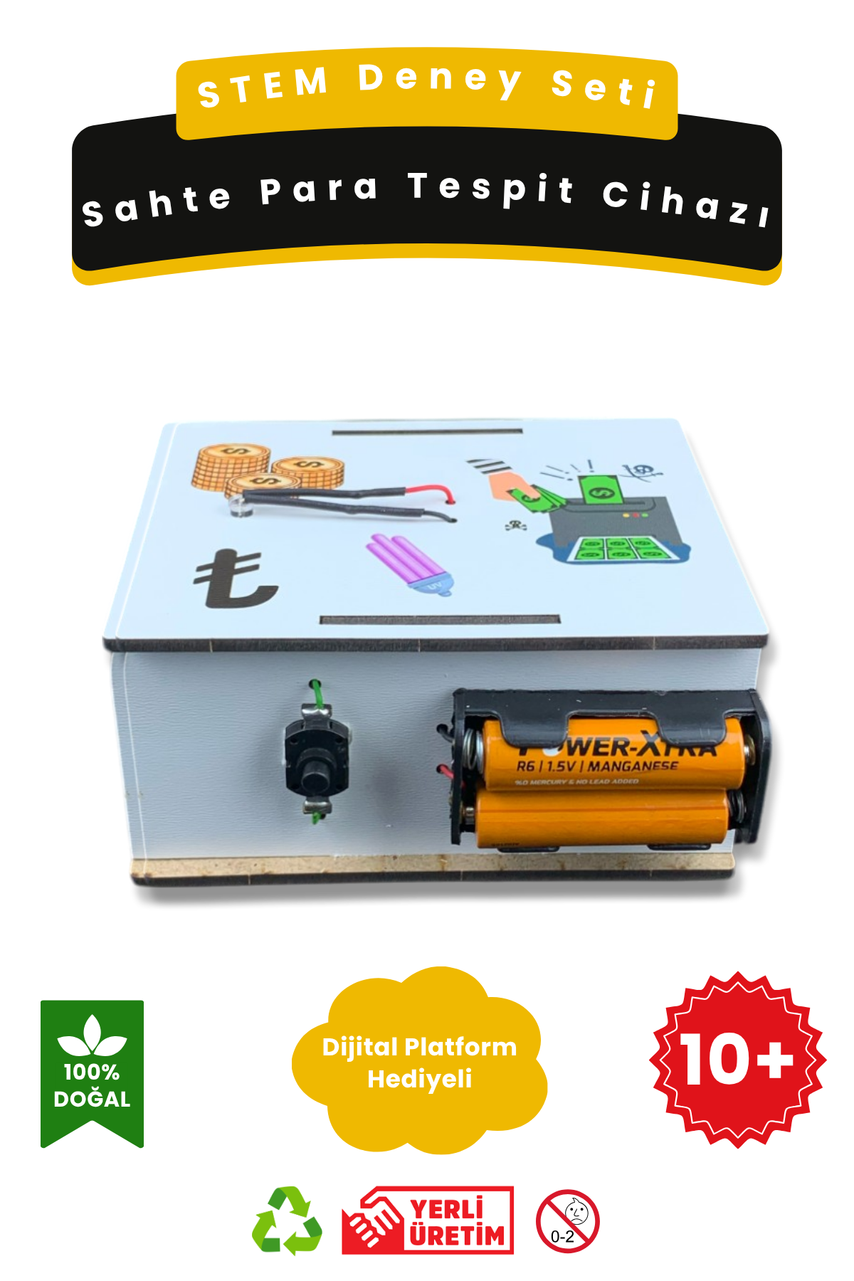 42 Sahte Para Tespit Cihazı - Kendin Yap Stem Bilim ve Deney Seti - DIY Montessori Eğitim - Maker Set - Görsel 1