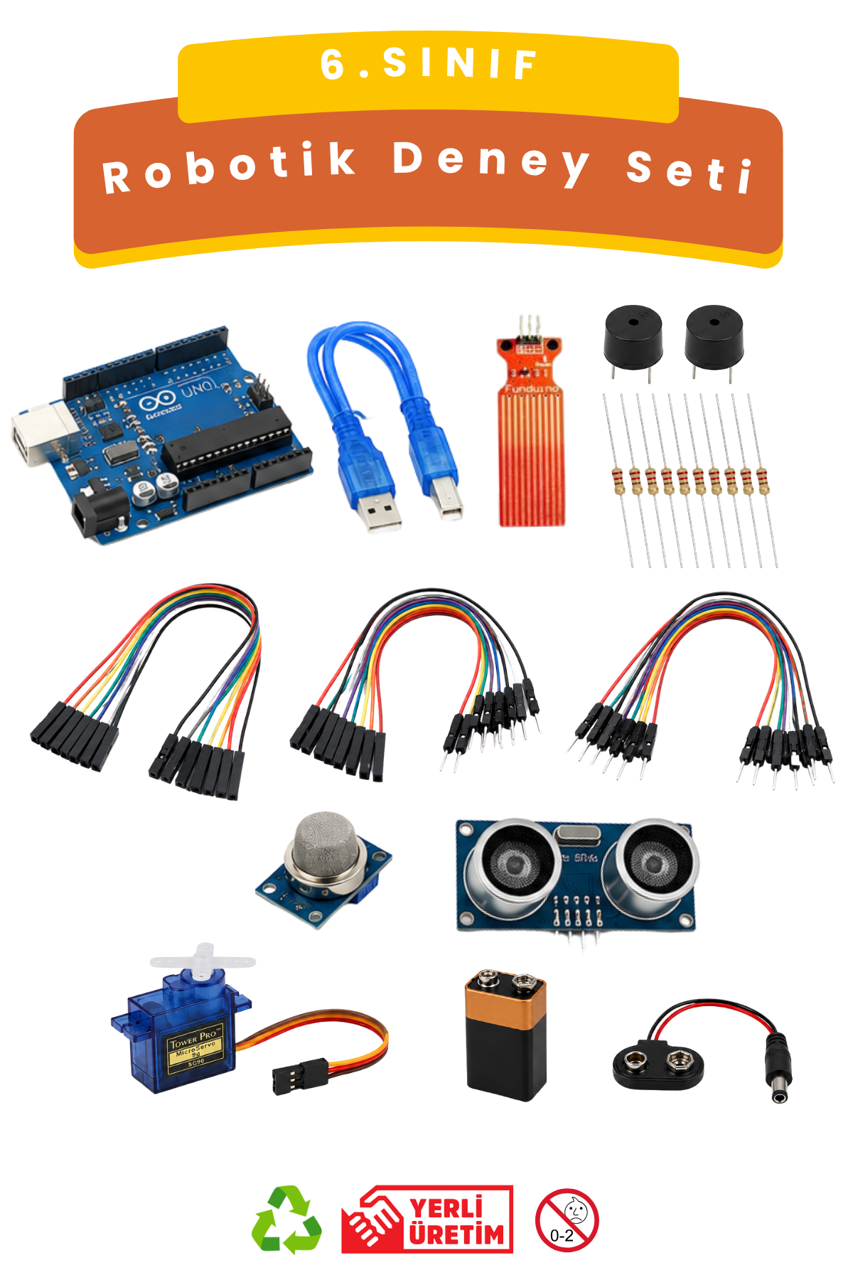 6.sınıf adetli çerçeve 6. Sınıf Arduino Eğitim Seti - Kendin Yap - Robotik Seti - Görsel 1